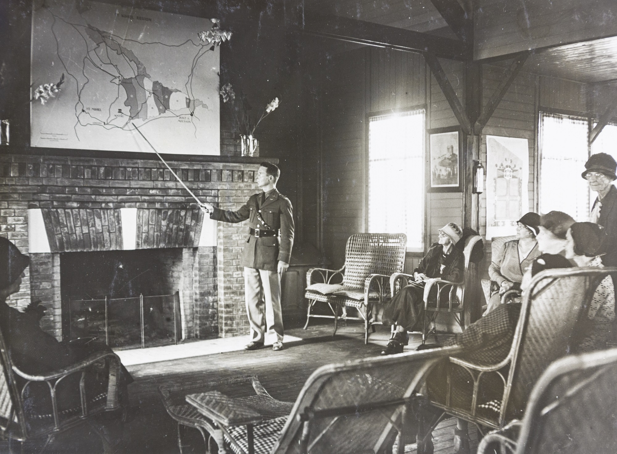 Lt Lucas in St Mihiel Gold Star Pilgrimage rest house NARA II