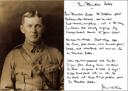 IN FLANDERS FIELDS Poem, by Lieutenant Colonel John McCrae