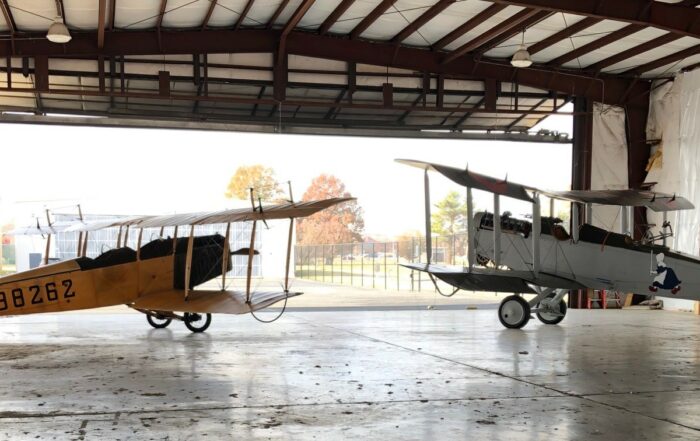 Curtiss JN4 Trainer (left) and the DH4 Liberty Plane