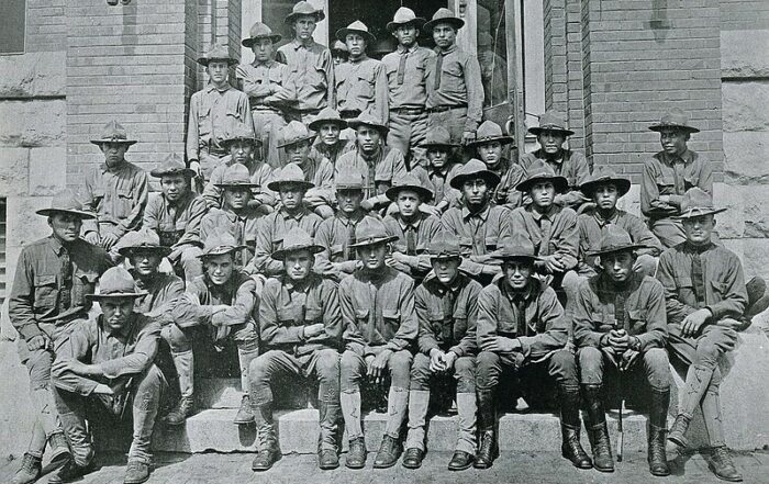 Former Haskell Institute Students turned WWI soldiers, circa 1918