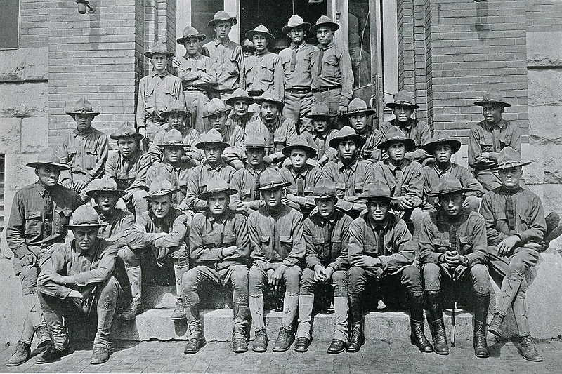 Former Haskell Institute Students turned WWI soldiers, circa 1918