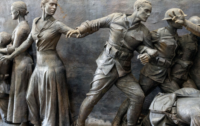 up-close view of the in-progress WWI memorial