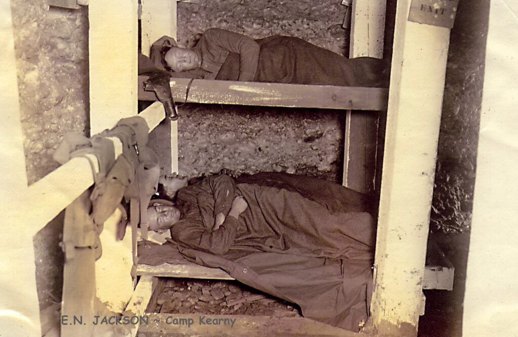 Two soldiers sleep in bunk-beds