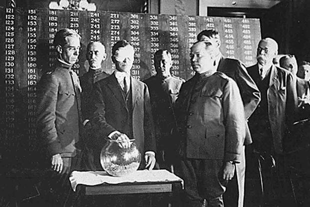 A World War I-era draft lottery.