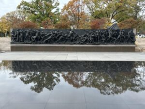Photograph of "A Soldier's Journey" bronze sculpture